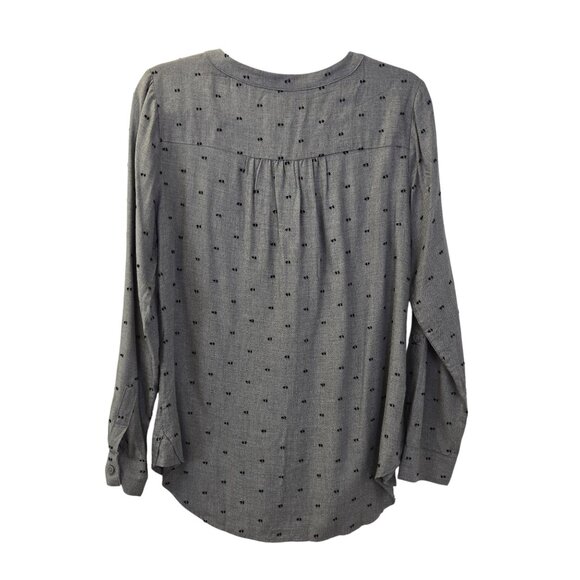 NWT Christopher & Banks Textured Dot Popover Top Size Small - Picture 2 of 6